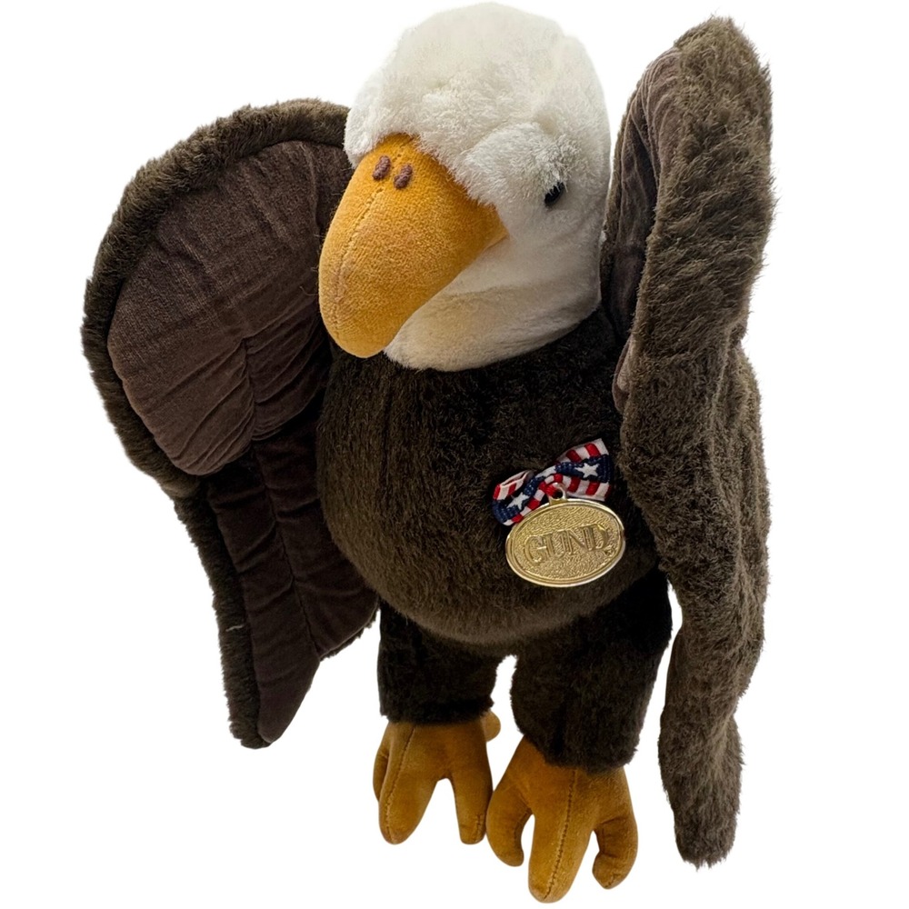 Vtg 1990 Gund American Bald Eagle Plush Patriotic Americana Decor Liberty 12in